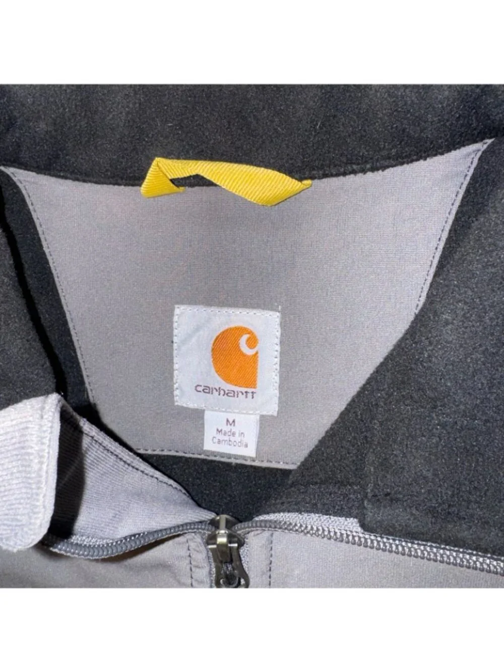 Carhartt Men's  Crowley Gray Full Zip Jacket M Regular Stand-Up Collar Workwear